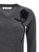 Self Portrait 'Charcoal Black Rose Jumper' Sweater
