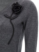 Self Portrait 'Charcoal Black Rose Jumper' Sweater