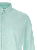 Sporty & Rich Logo Embroidery Striped Shirt