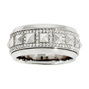 Rockaway Spinner Ring In Silver And Diamonds