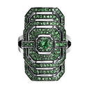 My Way Ring In Black Silver And Tsavorites