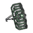 My Way Ring In Black Silver And Tsavorites