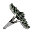 My Way Ring In Black Silver And Tsavorites