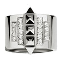 Rockaway Pinky Ring 5 Picots In Diamonds/Silver