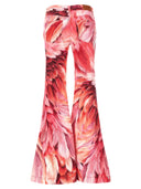 Pantalones de estampado de plumas de Roberto Cavalli