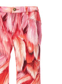 Pantalones de estampado de plumas de Roberto Cavalli