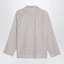 Tekla beige gestreepte pyjamamhirt
