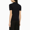 Roberto Collina Navy Blue Wool Polo Shirt