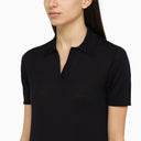 Roberto Collina Navy Blue Wool Polo Shirt