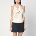 The Andamane Top Ivory With Draped Neckline