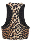 Ganni Logo Leopard Sports Top