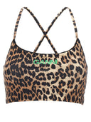 Ganni Logo Leopard Sports Top