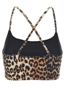 Ganni Logo Leopard Sports Top