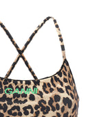 Ganni Logo Leopard Sports Top