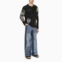 Marine Serre Black Patchwork Effect T Shirt