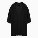 Roberto Collina Black Cardigan In Cotton Blend Knit