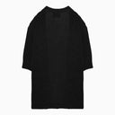 Roberto Collina Black Cardigan In Cotton Blend Knit