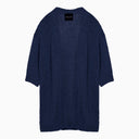 Roberto Collina Navy Blue Cardigan In Cotton Blend Knit