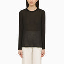 Roberto Collina Black Cotton Blend Crew Neck Jumper
