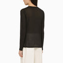 Roberto Collina Black Cotton Blend Crew Neck Jumper