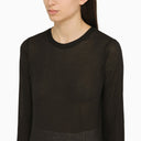 Roberto Collina Black Cotton Blend Crew Neck Jumper