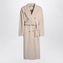 Max Mara Beige Double Breasted Coat In Wool And Cashmere