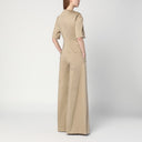 L'ultima tuta palazzo color sabbia in cotone