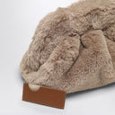 Themoirè Medium Tia Clutch Beige In Faux Fur