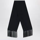 Sciarpa nera in marmo più alta con frange