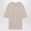 Lemaire beige katoen en linnen boxy t -shirt