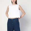 Patou Short White Top In Cotton