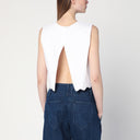Patou Short White Top In Cotton
