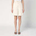Patou Ivory Bermuda Shorts In Cotton