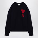 Ami Paris Night Blue Ami De Coeur Wool Jumper