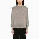 Ami Paris Grey Wool Ami De Coeur Sweater