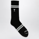 Ami Paris Black/White Cotton Blend Socks con logo