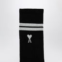 Ami Paris Black/White Cotton Blend Socks con logo