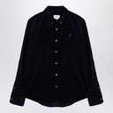 قميص Ami Paris Ami De Coeur باللون الكحلي المخملي ذو المقاس الكلاسيكي