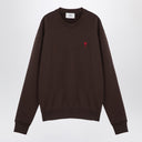 Ami Paris Ami De Coeur Brown Sweatshirt
