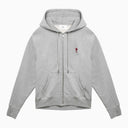 Ami paris ami de coeur felpa con zip grigio chiaro