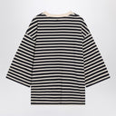 Ami Paris Marineblau gestreiftes Baumwoll -T -Shirt