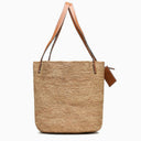 Manebí Brown Basket Bag In Raffia And Leather