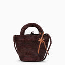 Manebí Mini Chocolate Coloured Bag In Raffia