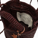 Manebí Mini Chocolate Coloured Bag In Raffia