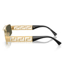 Versace Lunettes de soleil Ve2257 100230 Or/Vert Argent Miroir Unisexe