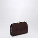 La fila Amazon Burgundy in pelle clutch clutch borse