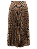 Geplooide geruite rok van Burberry-wolmix