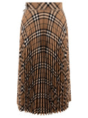Geplooide geruite rok van Burberry-wolmix