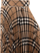 Geplooide geruite rok van Burberry-wolmix