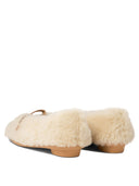 Ferragamo "Noella Fur" ballerina's van schapenvacht
